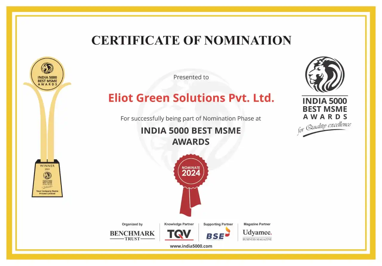 Recycleinme Verified Credential for ELIOT GREEN SOLUTIONS PVT LTD