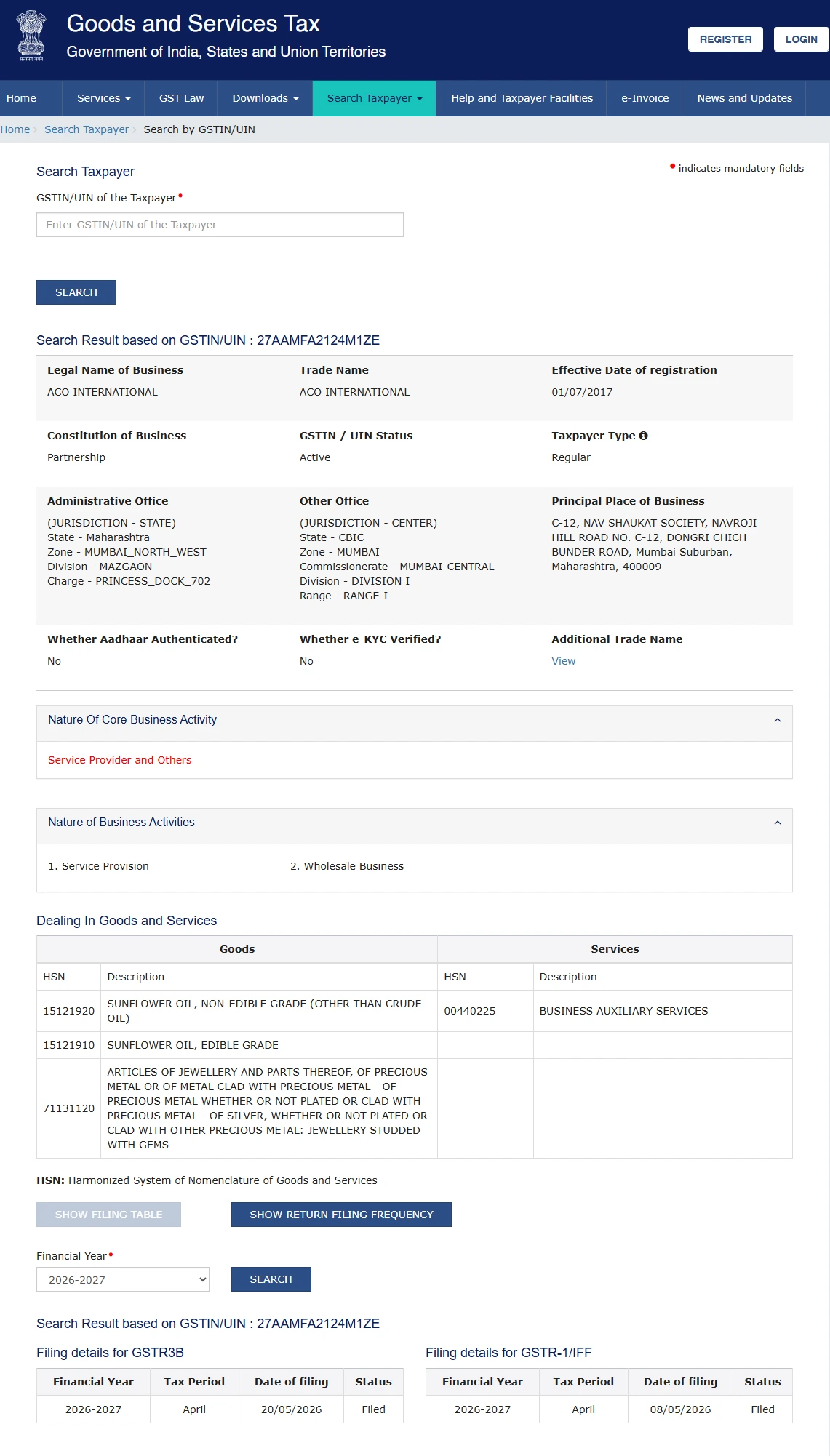 Recycleinme Verified Credential for M/s. Aco International