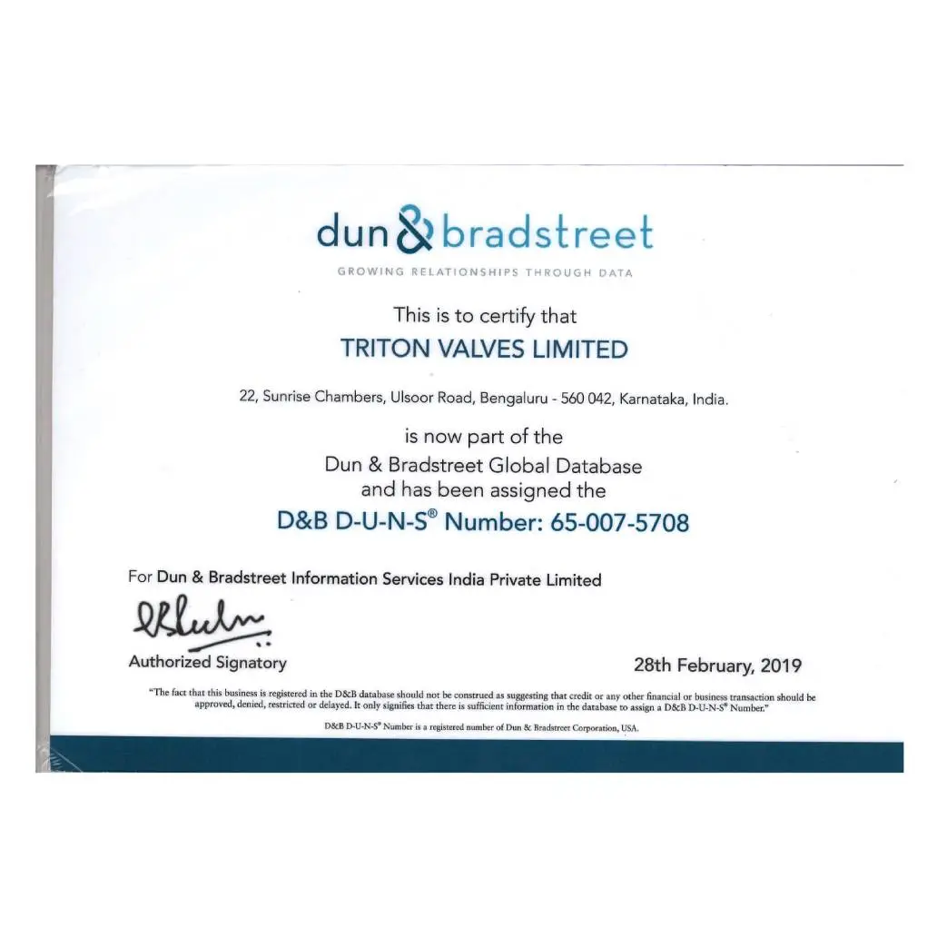 Recycleinme Verified Credential for TRITON VALVES LTD