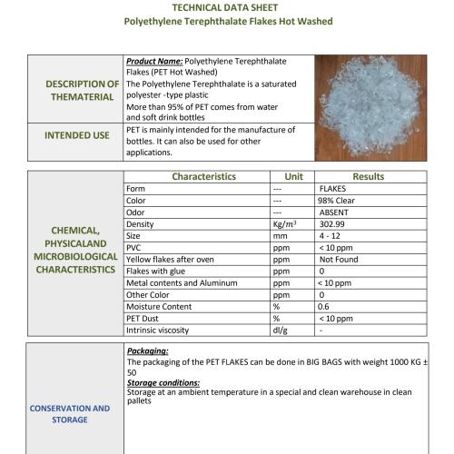 PET | Hot Washed PET Flakes (Non-Food Grade)