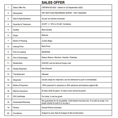 PET | PET Bottle Regrinds